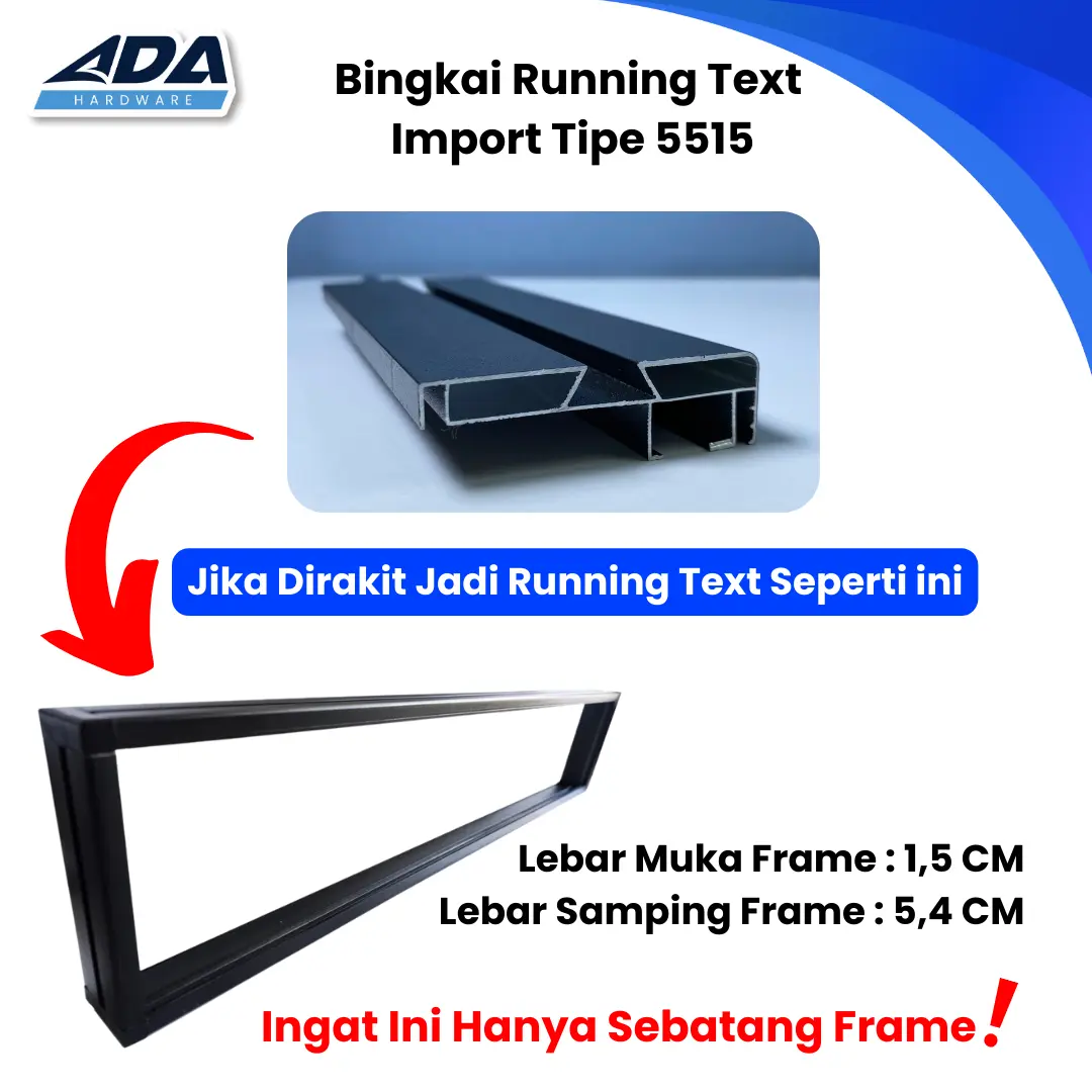 Frame Running Text P5 P10 SMD Slim Tipe 5515 Tersedia Berbagai Ukuran