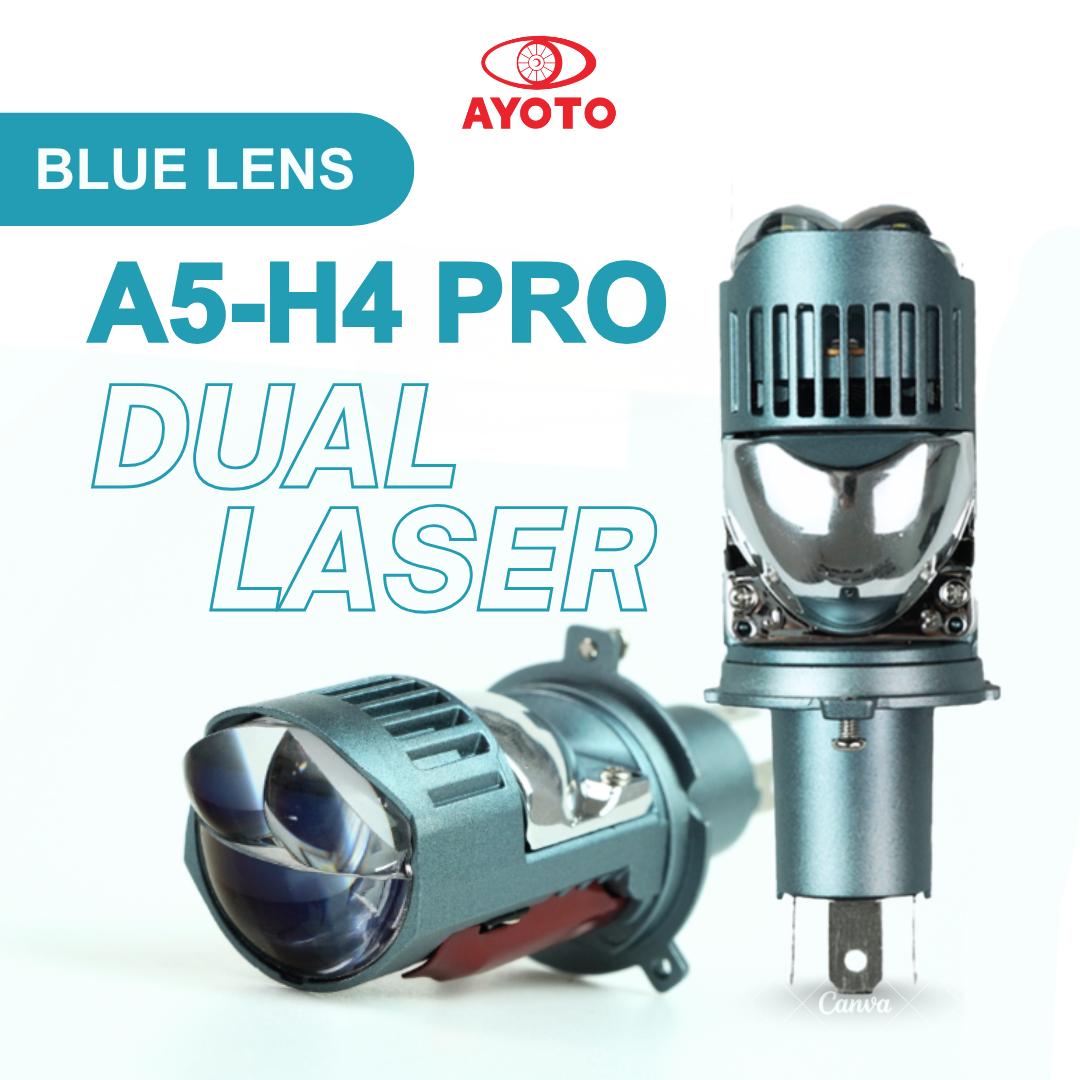 (BD) AYOTO LAMPU UTAMA MOBIL MOTOR LED A5 SOCKET H4 KAKI 3 PREMIUM HI LOW BEAM 38 WATT SUPER TERANG 3 WARNA CAHAYA