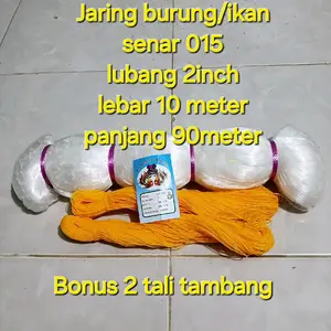 Jaring Burung Phoenix Lebar 10 Meter Panjang 90 Meter Lubang 2 Inch Senar 015 green  house bonus 2 tali tambang jaring  emprit jaring  plastik jaring  padi jaring  tanaman