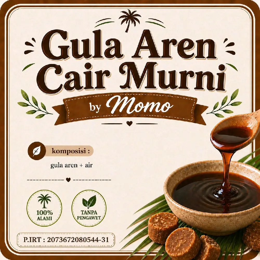 Momo Gula Aren Cair 500ml Murni Tanpa Pengawet Berijin P.IRT Food