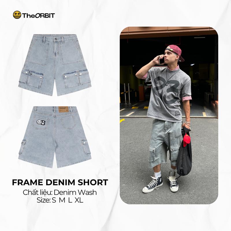 Quần Short Nam Nữ The ORBIT - ORBIT FRAME DENIM SHORT - Local Brand Chính Hãng