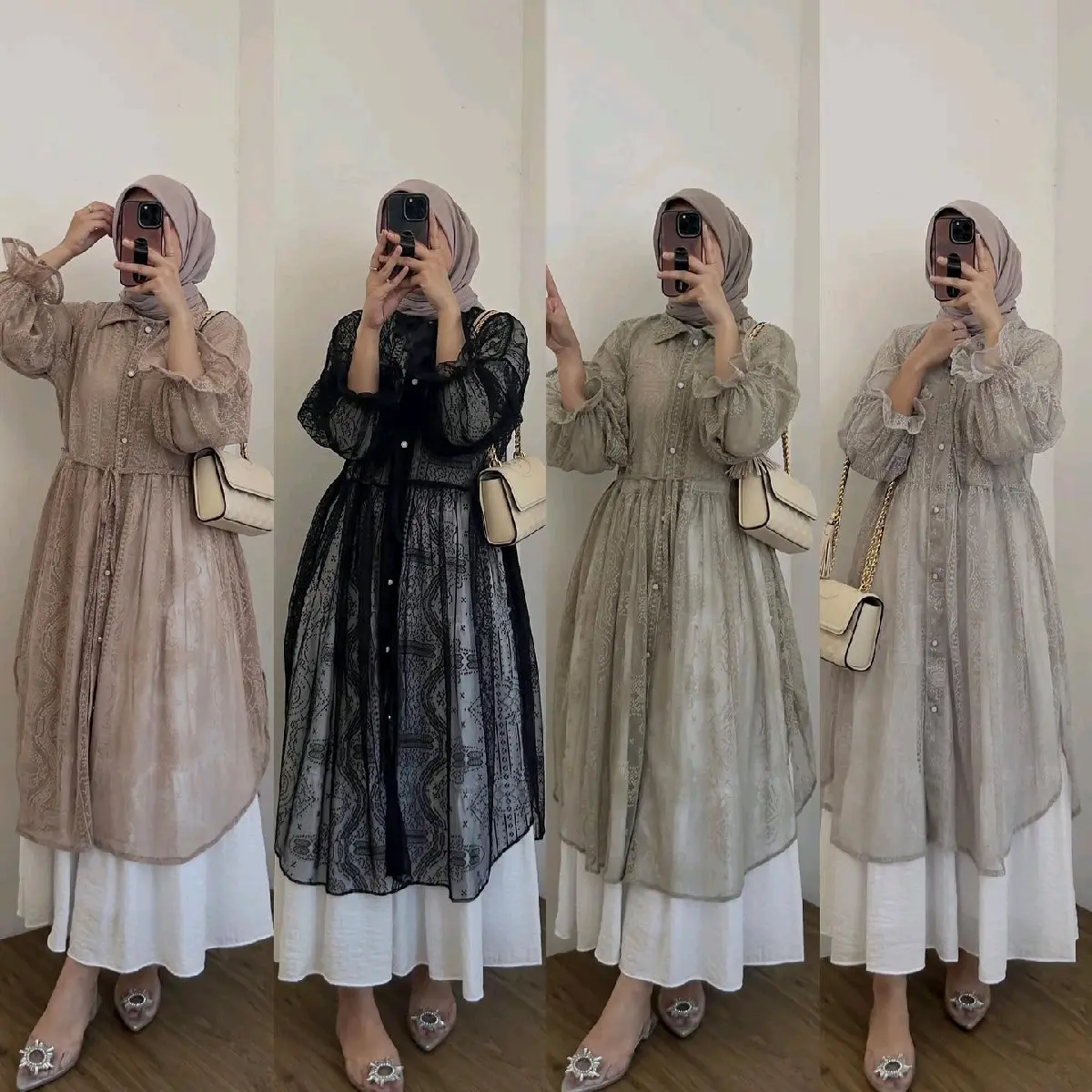Namira Midi Outer Brukat Malika Import Korea Style Kardigan Cardigan