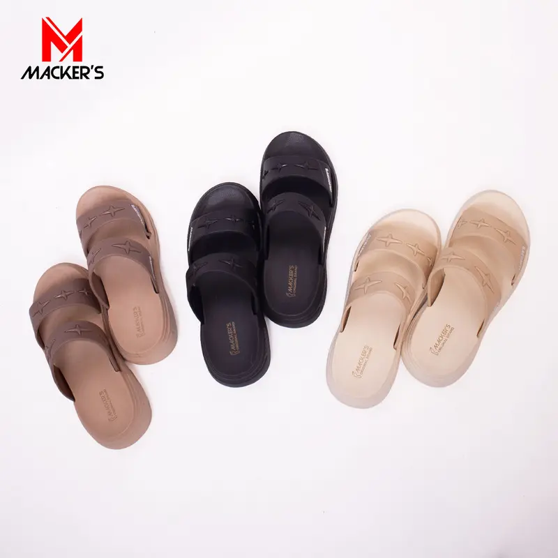 [MACKER'S] 2411 Sandal Slop Karet Wanita Tinggi Tebal Model Kasual Kekinian Fashionable 6
