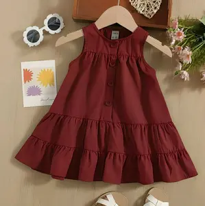 Leona Long Dres Anak Perempuan usia 1-7 tahun - Bahan Rayon Premium Adem tidak nerawang Lengan Kutung