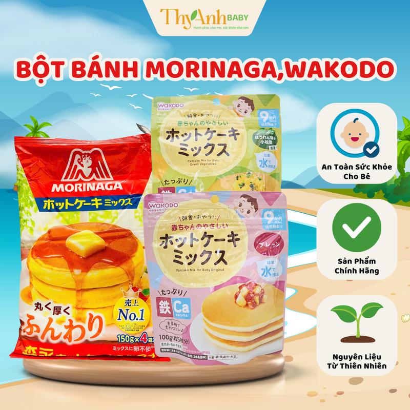 Bột làm bánh Pancake Wakodo/ Morinaga Cho Bé Nhật Bản