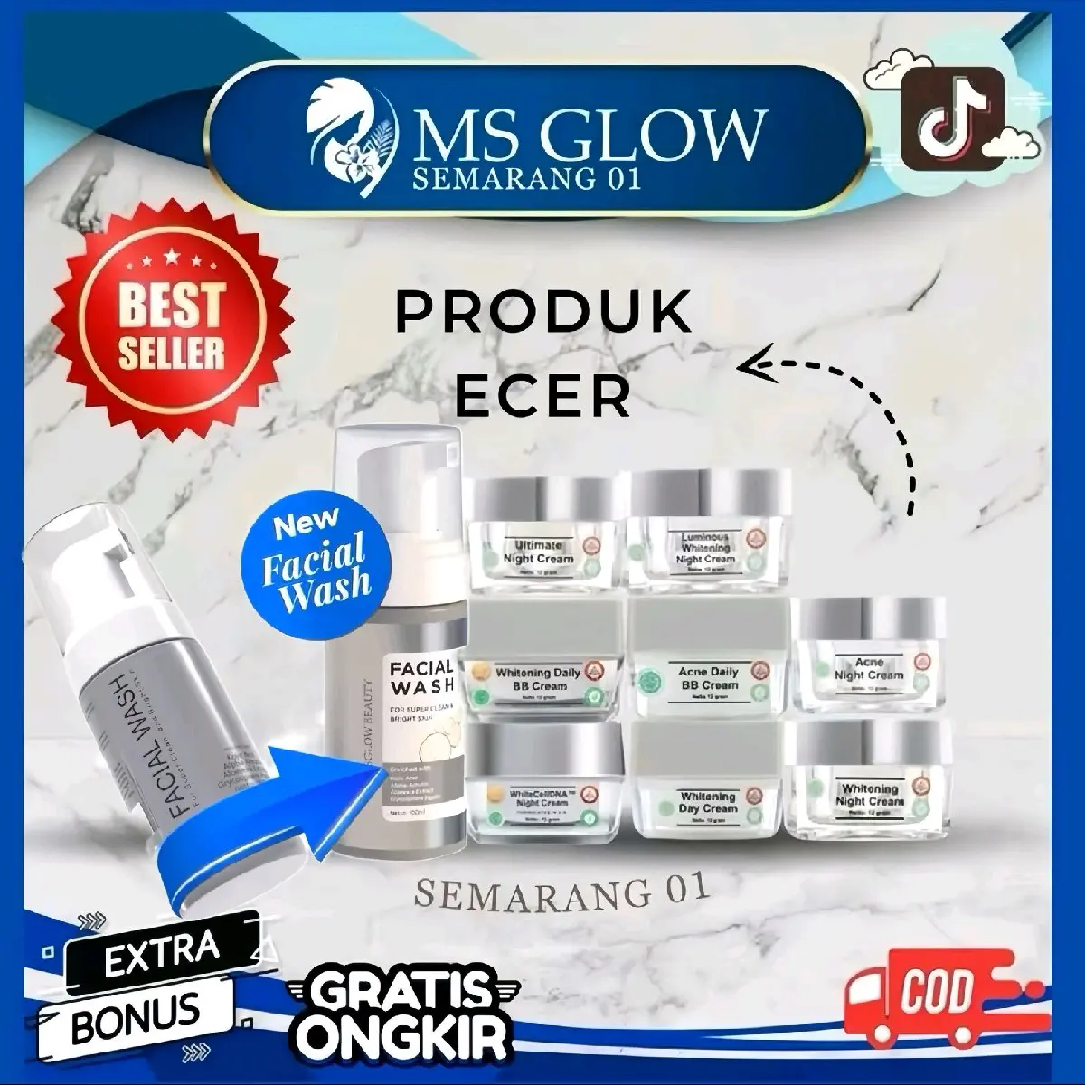 ECER MS GLOW (day cream, night cream, dll) Semua Jenis Kulit