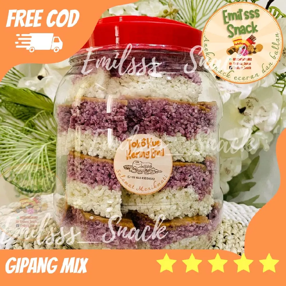 GIPANG MIX KETAN HITAM DAN KETAN PUTIH LAPIS KACANG SPECIAL EDITION ENAK GURIH RENYAH DAN HALAL Organik