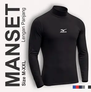 Baselayer Manset Olahraga Lengan Panjang, Baju Mangset Voli dan Futsal,  Pria Nyaman Uniseks Set Sport