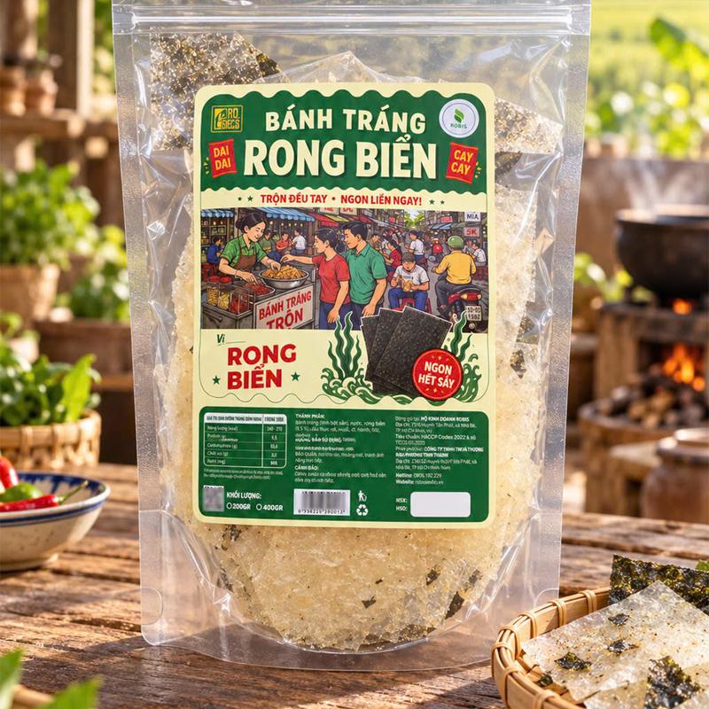 Bánh tráng Robis vị rong biển, món ăn vặt gia truyền