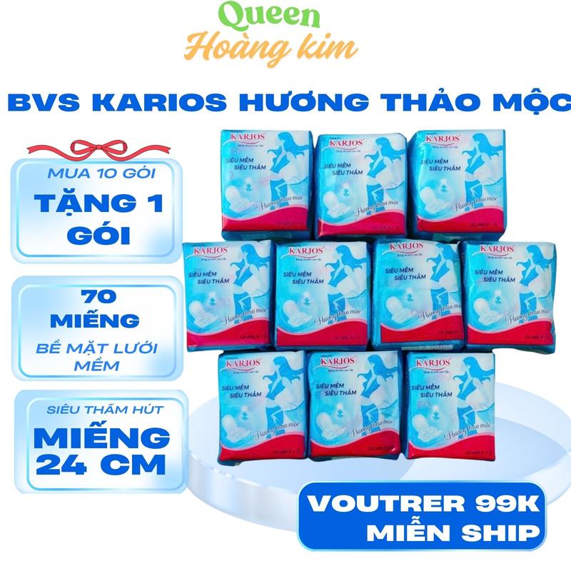 10 Gói Băng Vệ Sinh Karios Thấm Hút Cực Tốt Dùng Cho Ngày Kinh Nguyệt Nhiều Gói Có 7 Miếng 5 Miếng Ngày 23 Cm +2 Miếng Đêm Nữ Cho Bé Tampon Women