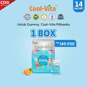 DHA Gummy Coolvita 1 box isi 14 sachet / Coolvita DHA Gummy Mix Rasa Buah Apel, mangga, jeruk