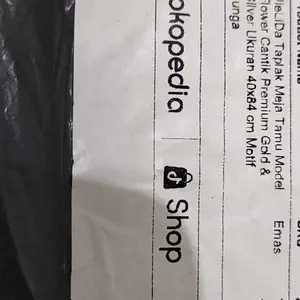 JieLiDa Taplak Meja Tamu Model Flower Cantik Premium Gold & Silver Ukuran 40x84 cm Motif Bunga