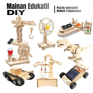 Mainan Edukasi DIY Kerajinan kayu Robot Mobil Pajangan interaktif Eksperimen Sains Puzzle edukatif pencerdas otak