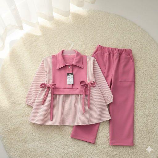 KHALISA ONE SET ANAK PEREMPUAN II SET BAHAN KATUN SALUR MIX KNIT 2-10 Thn KEKINIAN Fashion anak dengan Desain Trendy dan Nyaman