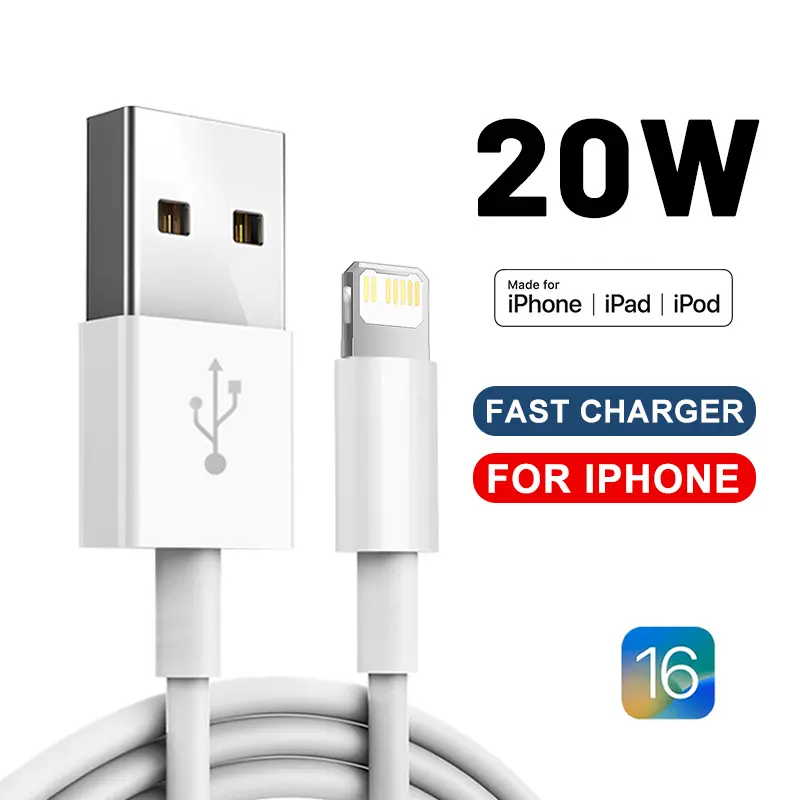 1 meter long Usb-L charging cable, compatible with iphone devices