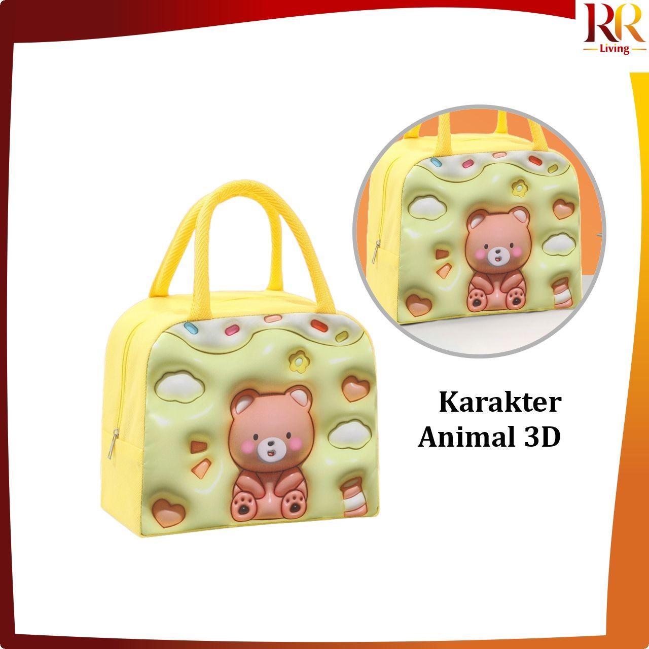 [COD] RR T61 Tas Bekal Anak Karakter Animal 3D Lunch Bag Travel / Cooler Bag Tempat Penyimpanan Makan Siang / Tempat Bekal Sekolah Lucu