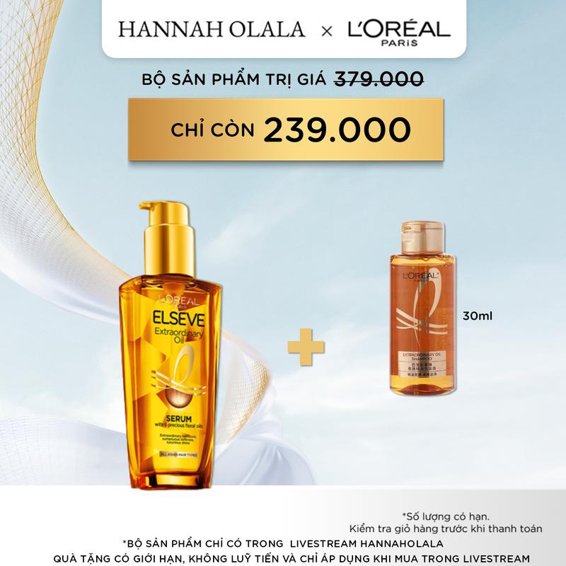 LOREAL x Hannah - Dầu dưỡng tóc L'Oreal Paris Elseve Extraordinary Oil Ultra Nourishing 100ml Nữ Women