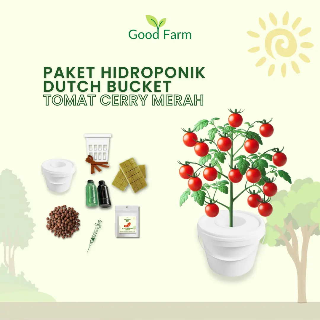 Goodfarm - Paket Hidroponik Lengkap Dutch Bucket omat Cerry Merah