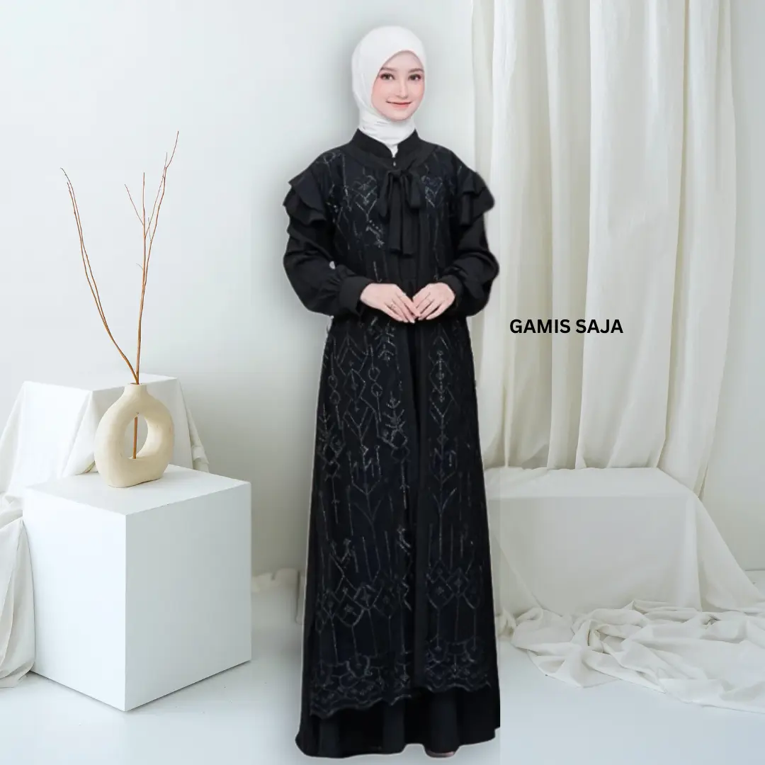 GAMIS SAJA Hitam