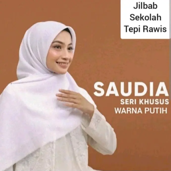 Jilbab Saudia Empat Polos / Hijab Saudia Segi Empat  Polos Anak Sekolah