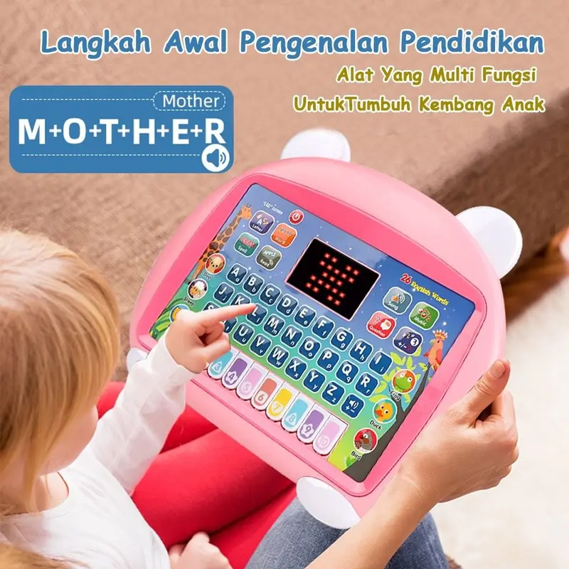Tab Anak Mainan Tablet Belajar  English Laptop  Edukasi Komputer 2in1 Huruf Musik Piano Perkembangan Berpikir Pelatihan Daya Ingat Intelektual Bahasa Inggris Edukatif Utk Hadiah Ultah Kado Permainan Plastik 0