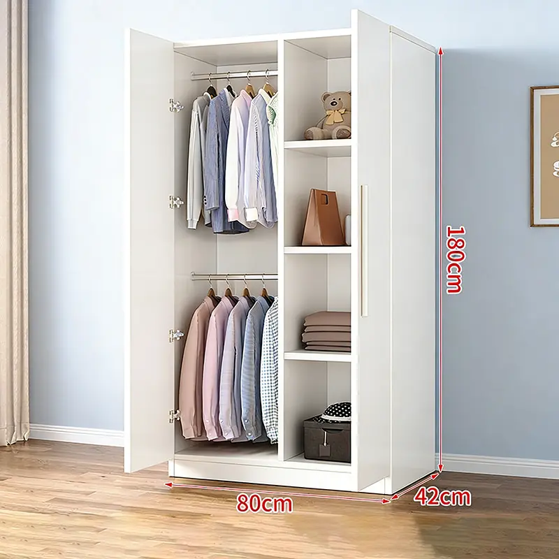 Lemari pakaian-80*42*180CM-Putih【membuka】