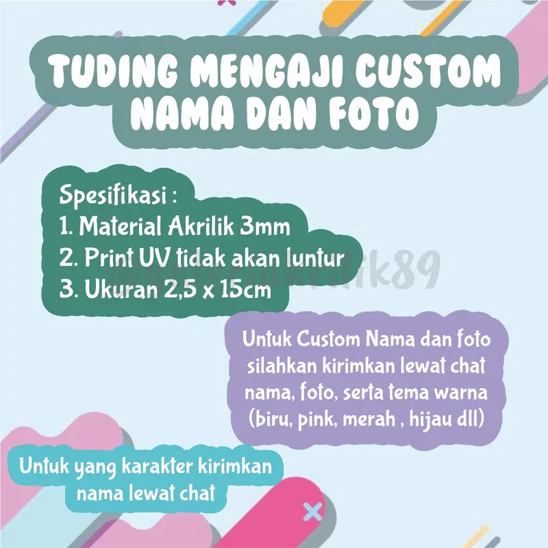 Telunjuk Ngaji / Tuding Ngaji Custom Nama dan Foto 1