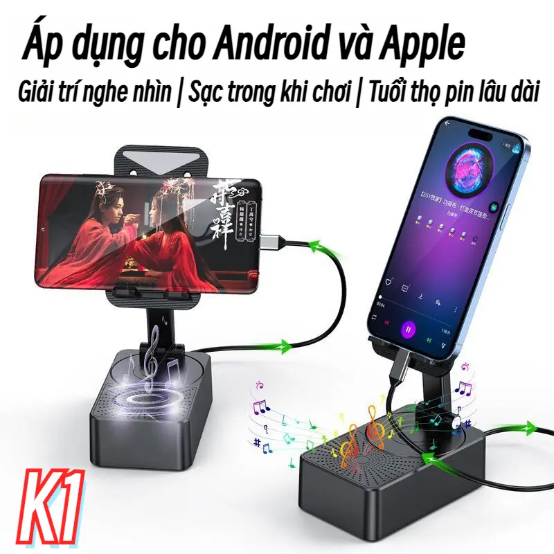 Loa Bluetooth K1, Đa Năng, Có Giá Chân Đế Và Bluetooth, Sạc Dự Phòng 0