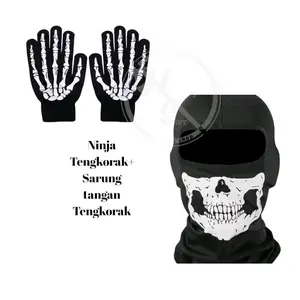 Paket Motoran Baff Masker Ninja Dan Sarung Tangan Tengkorak Pria Dan Wanita Motor