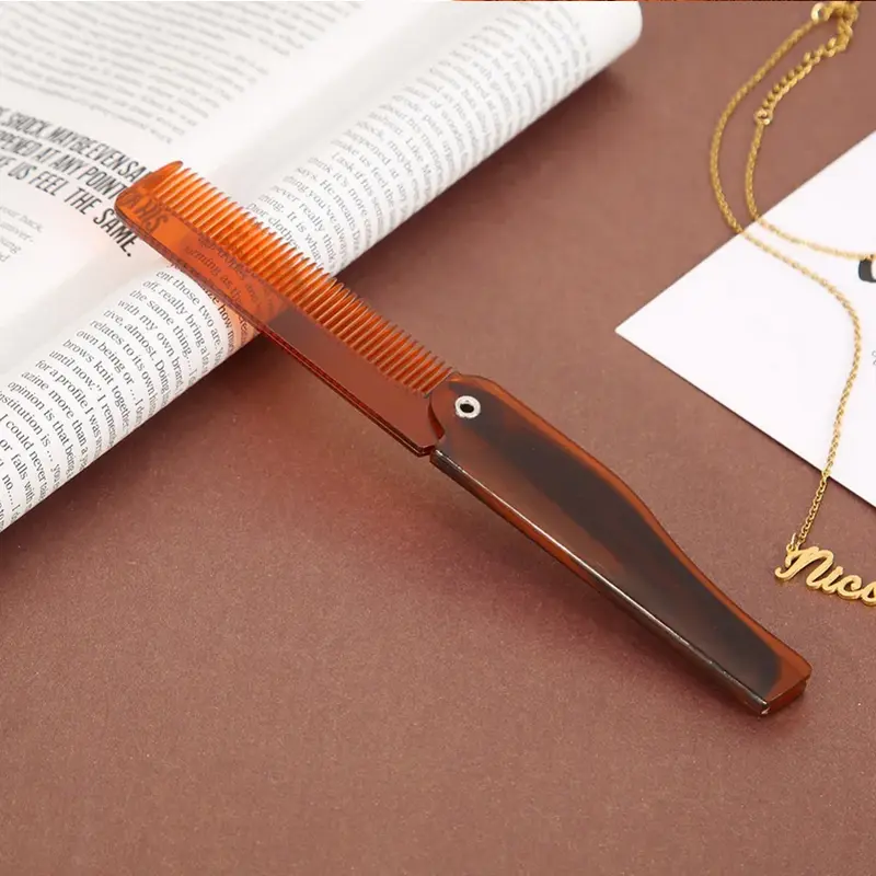 DK Sisir Rambut Lipat Foldable Pocket Hair Comb - HC002 - Black Jenggot 5