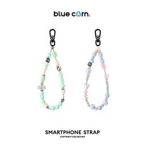 Bluecorn Original  Mint Mambo & Fairy Tale Candy House Beaded Phone Strap – Designer Handmade Cellphone Lanyard cry charm phone  chain