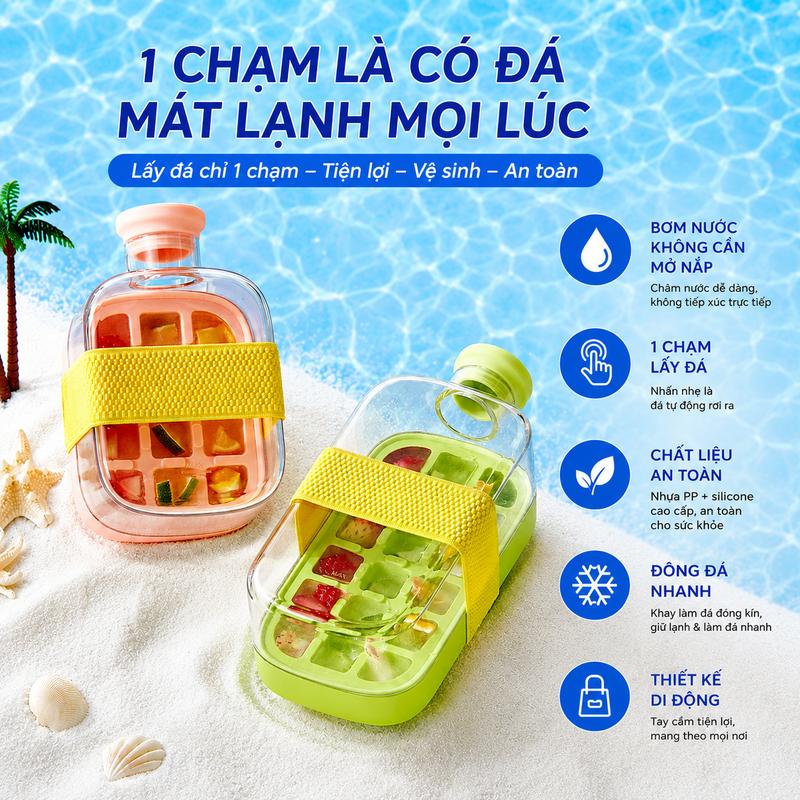 6. Bình làm đá tiện lợi – Khuôn đá dạng bình di động