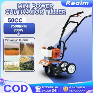 Reaim Mini Tiller Bensin Mikro Alat PengolahTanah Kecil untuk Pembukaan Parit BensinPertanian Mesin pengolah tanah mikro,pembajakan, pembalikan tanah dan pengolahtanah putar, reklamasi lahan terlantar bensinmultifungsi
