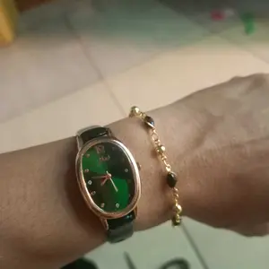 GELANG TANGAN TITANIUM CANTIK GOLD DENGAN BATU PERMATA SINTETIS