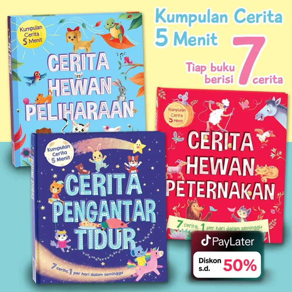 Buku Cerita Anak Pengantar Tidur / Cerita Hewan Peliharaan / Cerita Hewan Peternakan (tiap buku isi 7 cerita)
