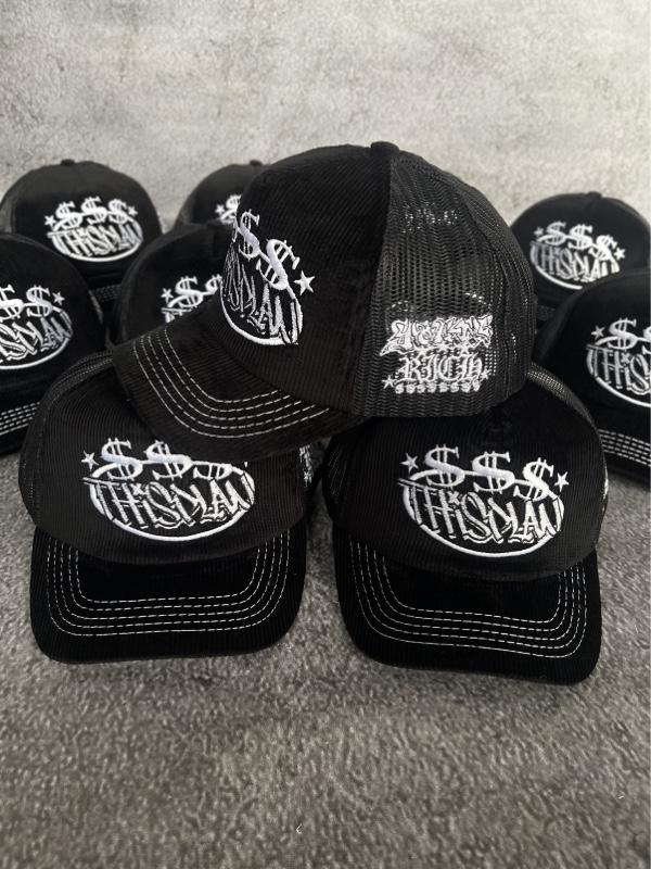 Topi Jaring Trucker hat Corduroy Dollar Black Thisplan original
