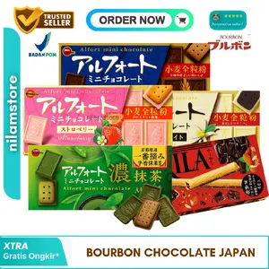 Cokelat Bourbon Alfort Mini  Coklat import Jepang Halal  Chocolate Camilan Cemilan Makanan Snack