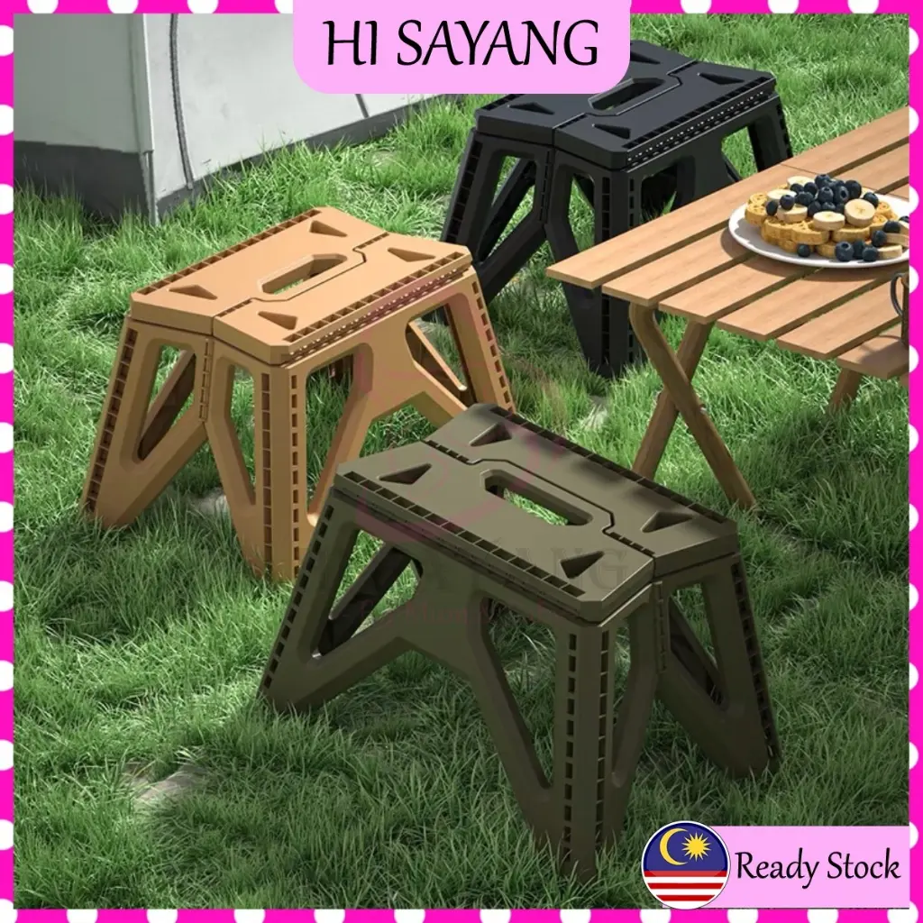 HiSayang Military Folding Stool Outdoor Camping Chair Army Foldable Step Stools Portable Travel Bench Kerusi Lipat   Equipment