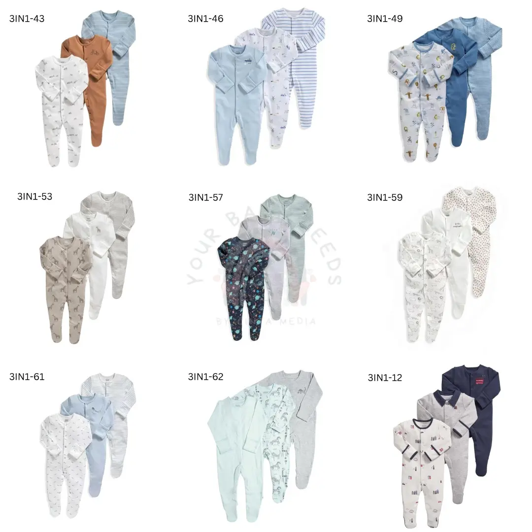 New Sleepsuit Baby Boy 3in1 MMPS Premium Import Untuk Anak Laki Laki 2 Cotton Bayi
