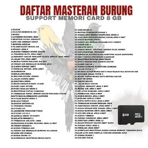 MEMORI ISI MASTERAN BURUNG SUARA 88 KAPASITAS 8GB TERMURAH