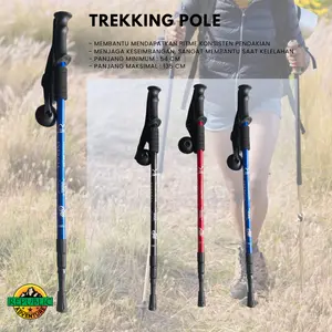 Trekking  HaoYang & Energi Antishock dengan Aksesoris Kaki Tongkat - Outdoor, Camping tracking pole