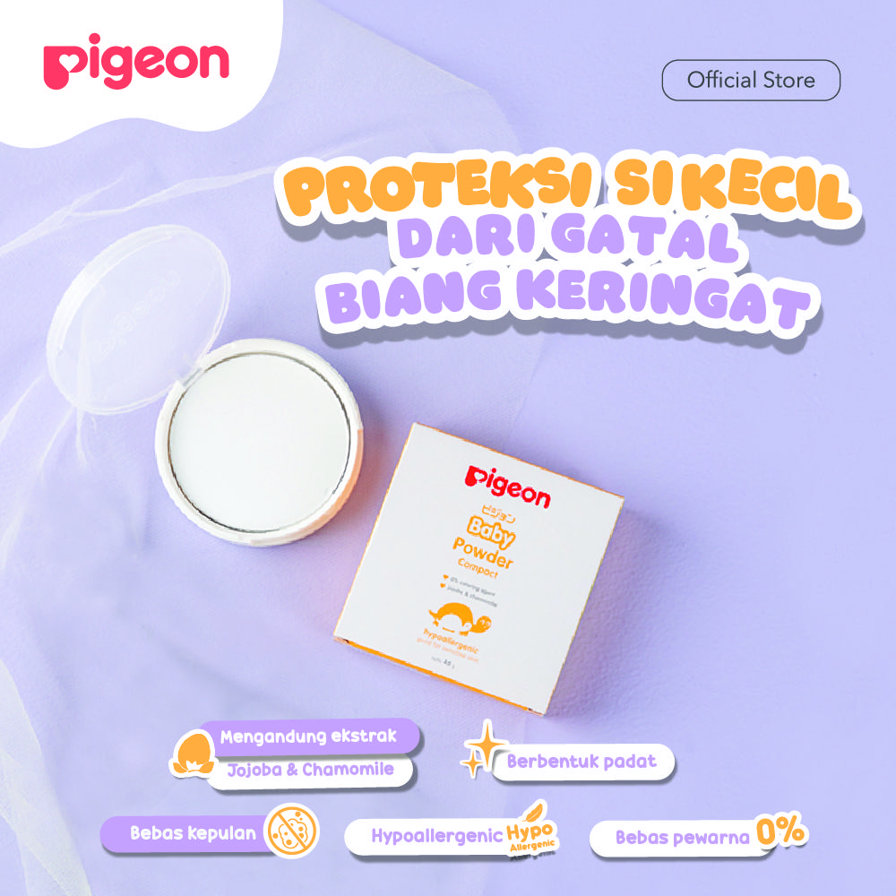 PIGEON Baby Compact Powder Cake Chamomile | Bedak Padat Bayi