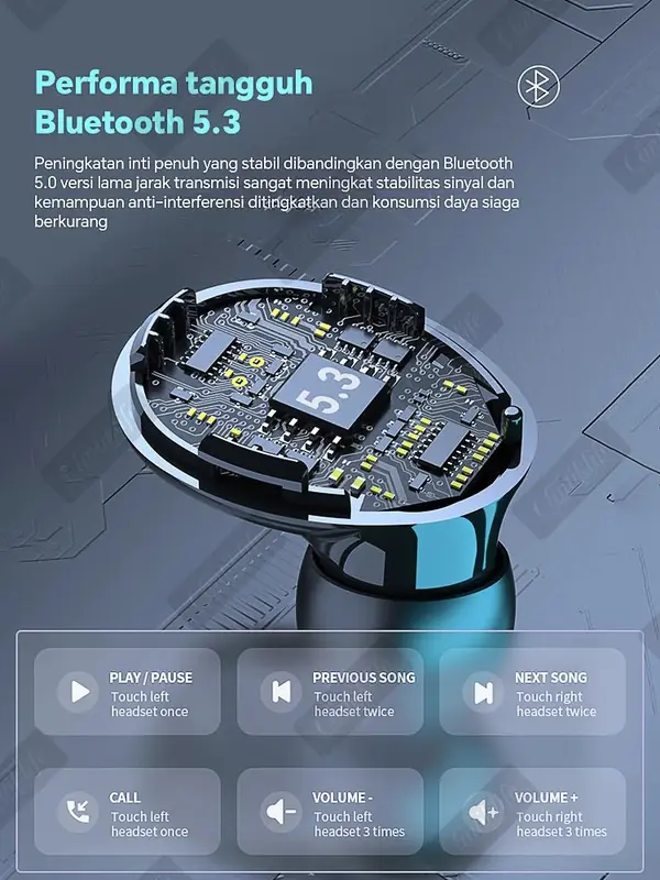 TWS M10 Headset Bluetooth Stereo dengan Mic dan Powerbank 3500 mah Earphone Full Bass LED Display Tahan Air Waterproof IPX7 Headphone Handset Earbud In Ear Wireless Gaming No Delay 4