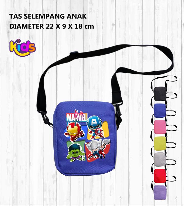 Tas Selempan Krakter Hero Anak Laki-laki Dan Perempuan Tk Paud SD SMP Fashion Terbaru selempang pria skena 1
