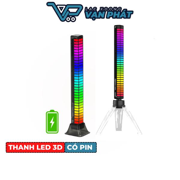  Thanh Đèn Led 3D Cảm Biến Âm Thanh Tích Hợp Pin Kèm Sạc Type-C 