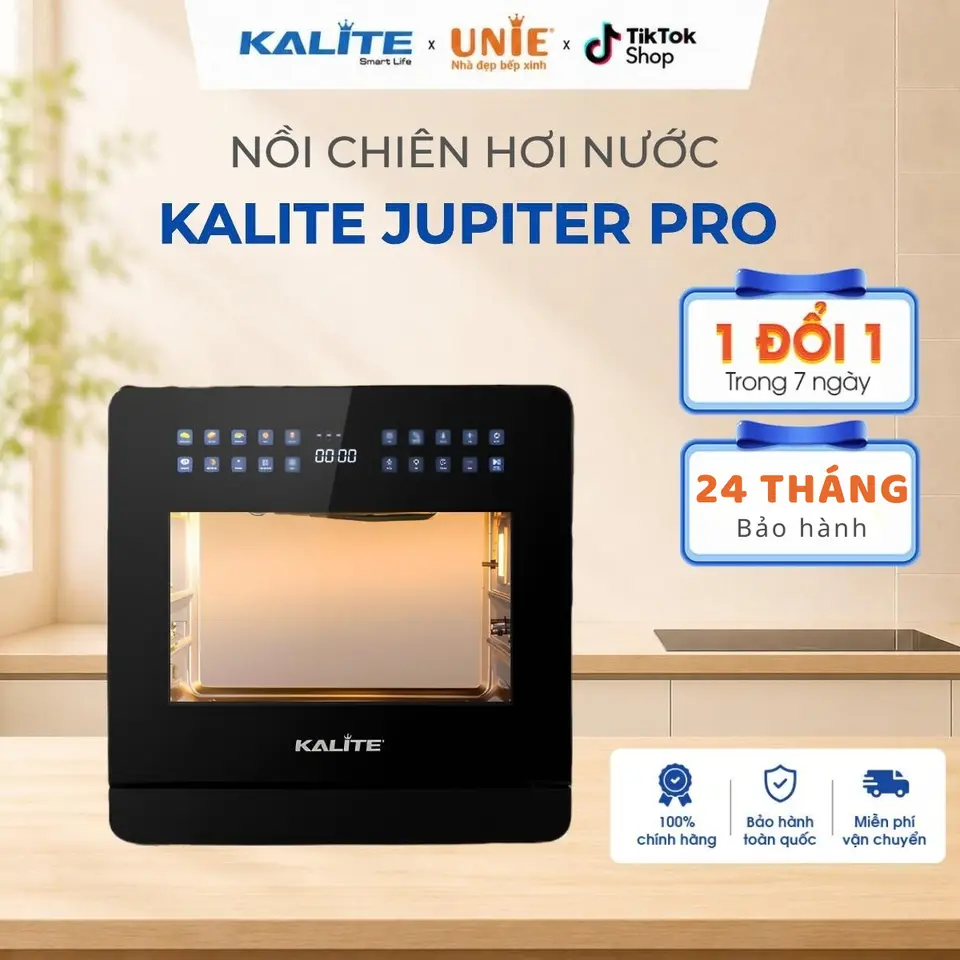 Nồi Chiên Hơi Nước KALITE Jupiter Pro Dung Tích 18L Công Suất 1600W - Công Nghệ Hơi Nước 3S Siêu Tốc, 14 Chế Độ Nấu - Bảo Hành 24 Tháng