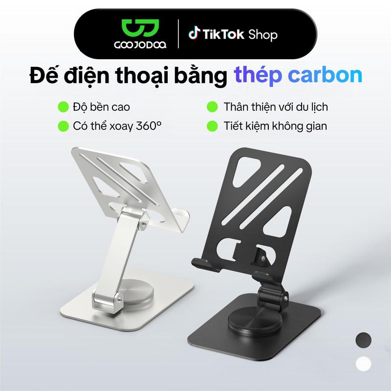 Đế điện thoại có thể gập, có thể xoay 360° và nghiêng 180°, chất liệu bằng thép carbon, nhỏ gọn & nhẹ, dễ dàng gấp mang theo