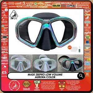 Mask Zeepro Low Volume Scuba Diving Freediving Aurora Rainbow Color