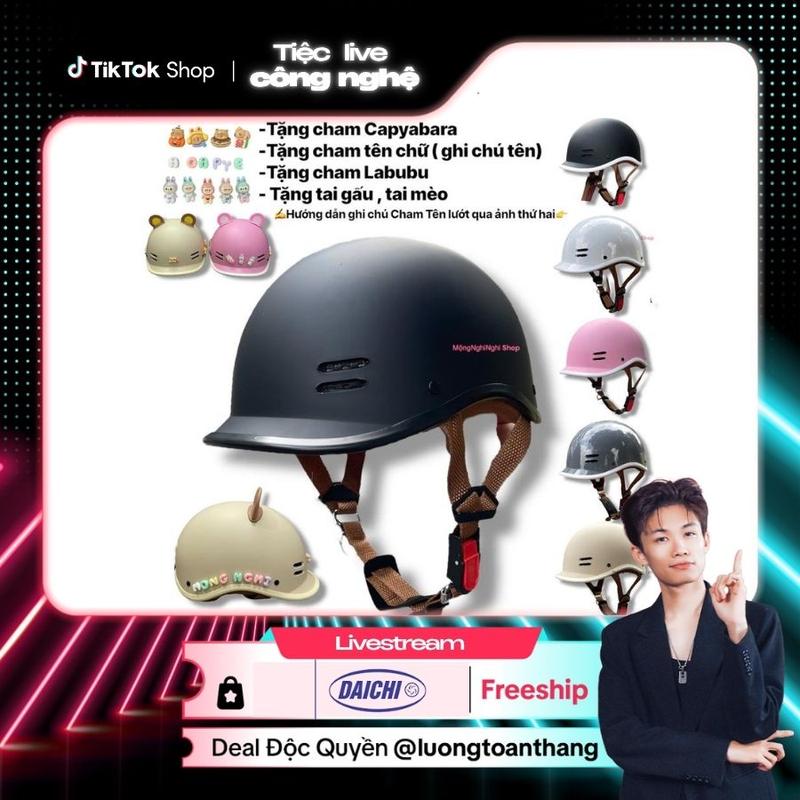 ( MongNghiNghi x Luongtoanthang712) DEAL ĐỘC QUYỀN Nón Bảo Hiểm Kiểu Dáng Cá Heo Chính Hãng CAMRY CR HELMET- KÈM PHỤ KIỆN , Bảo Hành 12 Tháng Chất Liệu Nhựa ABS