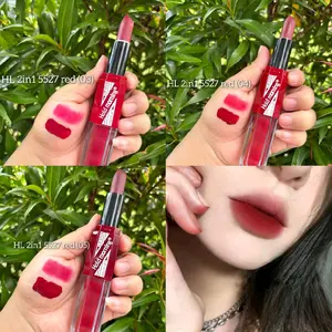 [DAPAT PERSET 2IN1] HL 2IN1 LIPCREAM + LIPSTICK MATTE 5527 RED